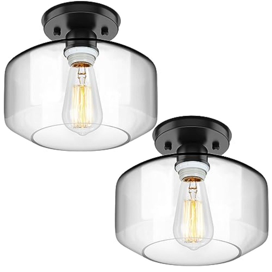 Pendant Light Shade - Lampa sufitowa pół-wpuszczana, 2 sztuki, industrialna