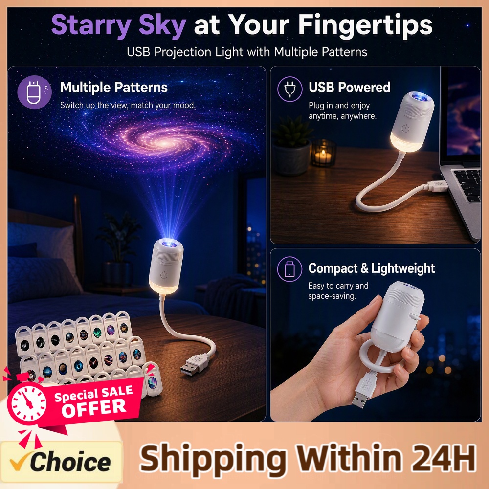 Home Lighting And Decor - Projektor Gwiaździstego Nieba USB, Lampa HD