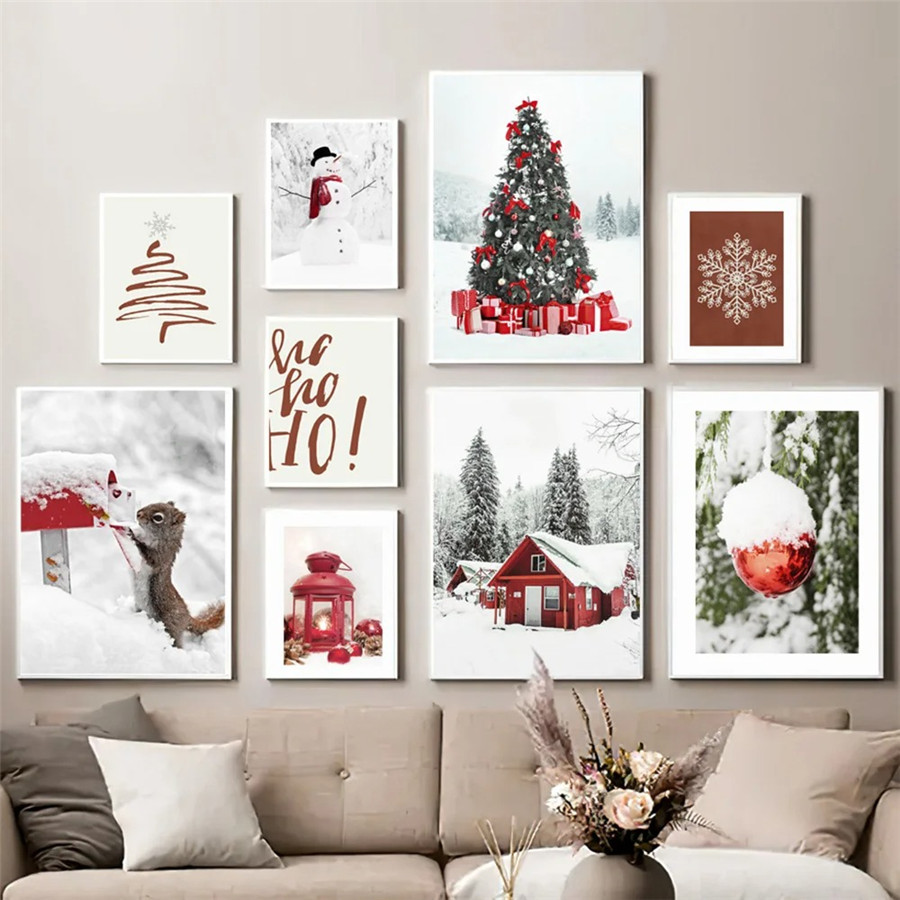Wall Decor Lighting Tree - Vintage Plakaty i Grafiki Świąteczne Ozdoby