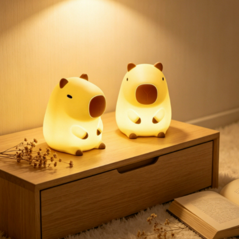 Lighting Room Decor Items - Urocza lampka nocna w kształcie kapibary,