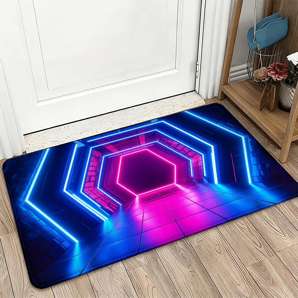 Lighting Effect Home Decor - Cyberpunkowa wycieraczka z efektem neonowych świateł,